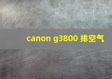 canon g3800 排空气